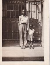 VINTAGE PHOTO - ADORABLE BIG & LITTLE AFRICAN-AMERICAN BROTHERS HOLDING HANDS picture
