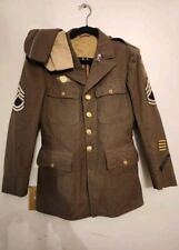 WWII WW2 US Army Dress Uniform Jacket Size 39r 2 caps picture