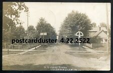 COLUMBIAVILLE Michigan 1911 Street View Railway Crossing. Real Photo Postcard picture