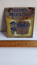 VINTAGE & RARE 1950'S COOK'S PEST CONTROL TERMITE PROTECTED ADVERTISING SIGN  picture