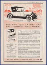 Vintage 1919 HAYNES Four Door Roadster Motor Car Automobile Ephemera Print Ad picture