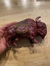 Buffalo Cast Iron Piggy Bank Collector Patina Man Cave 3+ LBs Bison METAL Banker picture