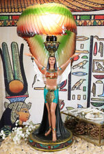 Ebros Egyptian Goddess Isis Standing W/ Open Wings Side Table Lamp Statue 18