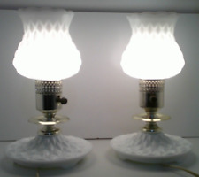 Vintage Milk glass table lamps Lot of 2 picture