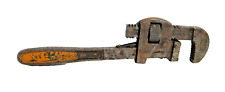 Vintage GTD  # 14 Adjustable Wood Handle Pipe Wrench  USA M7 picture