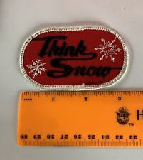 Vintage Sew On Snowmobile Patch Think Snow Red picture