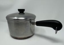 Vintage Revere Ware Stainless Steel & Copper Bottom 3 Qt Saucepan W/Lid picture