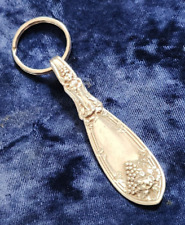 VIntage La Vigne GRAPES Silverplate Silverware Keychain Fob Key Ring picture