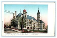 1906 Copper Windows High School Greetings from Fall River Massachusetts Postcard picture