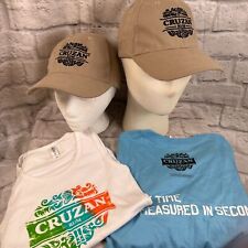 Lot Of 4 Cruzan Rum Merch 2 Embroidered Hats Men's Shirt XL Tank Top Small NWOT picture