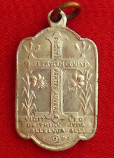 VINTAGE SAINT ANTHONY Medal LION OF JUDAH Religious Catholic Aluminum Pendant picture