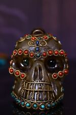 Chinese Rare Tibetan Buddhism Natural crystal hand-carved Skull  picture