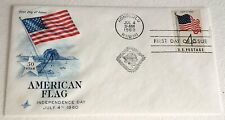 HAWAII 1960 4th of JULY COLOR 50-STAR AMERICAN FLAG FIRST DAY COVER BEACH & PALM picture