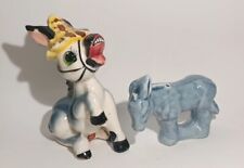Hand Painted Original Donkey And Mule Salt And Pepper Shakers picture