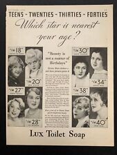 Vintage 1932 Lux Soap Ad, Jean Harlow, Irene Rich picture