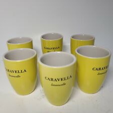 Set of 6  Caravella Limoncello Yellow Liqueur Shot Ceramic Glasses 3
