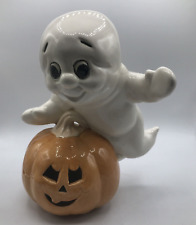 GHOST and light up PUMPKIN HALLOWEEN CERAMIC 11” picture