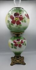 Antique Gone with the Wind GWTW Parlor Oil Lamp Painted Flowers Complete 20