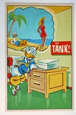 Vtg 40s 50s Walt Disney Postcard Donald Duck Dreamin'  Sweden Forlag E.O. & CO picture