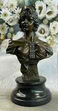 Wonderful Bust Young Lady By Villanis Art Deco Hot Cast Bronze Sculpture Figure picture
