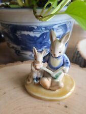 VTG Albert Kessler Story Time Ceramic Bunny Figurine Dad Father Baby Bunny Book picture
