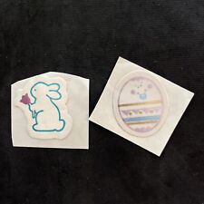 Vintage 80’s Soft Satin EASTER Bunny & Egg Stickers - Rare picture