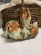 Vintage Collie Dogs: Playing. Figurine  picture