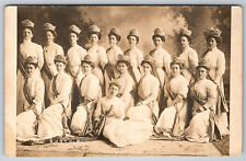1911 Ladies Royal Neighbor Drill Team New Holstein WI RPPC Real Photo Postcard picture