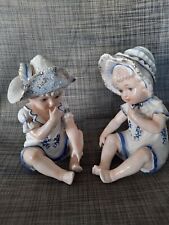 Vintage Porcelain KPM German Set of Boy/Girl Piano Babies Figurines picture