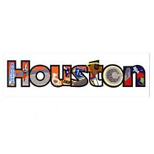 Houston Texas Large Iconic Collage Bumper Sticker picture