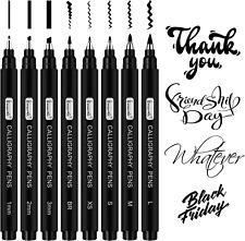 8 Size Calligraphy Pens for Writing Brush Pens Calligraphy Set for Beginners NEW picture