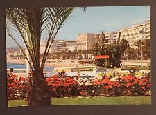 The French Riviera Palm Tree Flowers Beach Hotels Continental postcard 1981 picture