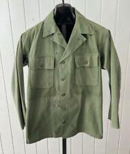 WW2 US Army HBT Herringbone Shirt Jacket Sz 36R / Sm Vtg WWII 13 Stars Buttons picture