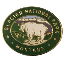 Vintage Glacier National Park Montana Mountain Goat Scenic Travel Souvenir Pin picture
