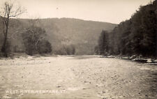 RPPC Newfane VT, West River, Mountains, Defender 1920-45, Vermont Real Photo picture