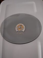 1964-65 NY WORLD'S FAIR UNISPHERE OVAL SMOKY GLASS DISH picture