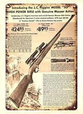 advertising wall decal 1950s JC Higgins Model rifle metal tin sign picture