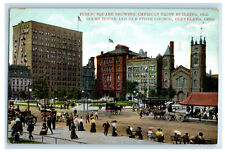 1908 Public Square, American Trust, Old Stone Church, Cleveland OH Postcard picture