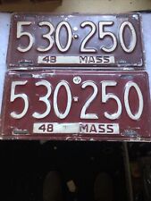 1948 Massachusetts License Plates 530-250 Pair picture