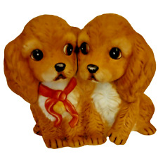 Vintage Cocker Spaniel Puppies Masterpiece Porcelain Figurine Dogs HOMCO 1988 picture