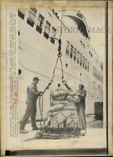 1971 Press Photo Longshoremen load cargo on ship Queen Ann Maria in Boston, MA picture
