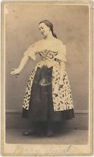 Actress Dancer Performer Costume By Fredricks 1860s CDV Carte de Visite X258 picture