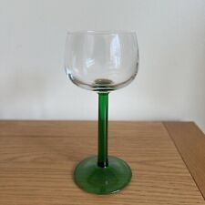 Vintage 'Luminarc' Green Stem Wine Glass 16 cm tall x 1 Made in France picture