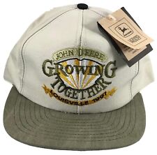 John Deere Men's NOS Growing Together Louisville 1997 USA Khaki Snapback Hat Cap picture