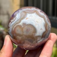 330g Natural Rare Amethyst Lace Agate Sphere Quartz Crystal Reiki Healing picture
