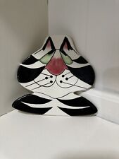 SWAK Lynda Corneille 2004 Whimsical Clancy Cat Plate Ash Tray Key Tray Holder picture