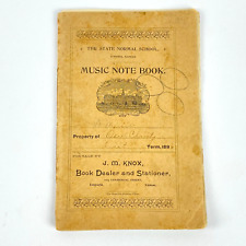 1896 Music Note Book KS State Normal School Emporia Note Taking for Students VTG picture