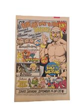 PRINT AD 1985 CBS SATURDAY MORNING CARTOONS Hulk Hogan Comic Size Original picture