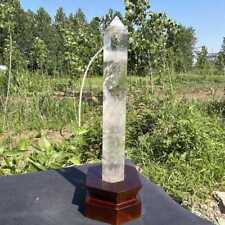 6.73LB Natural Clear Quartz Obelisk Crystal Point Tower Reiki Gem Gift+Stand picture