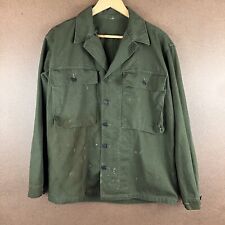 VTG 40s Distressed WWII US Army HBT Herringbone Jacket 13 Star Med picture